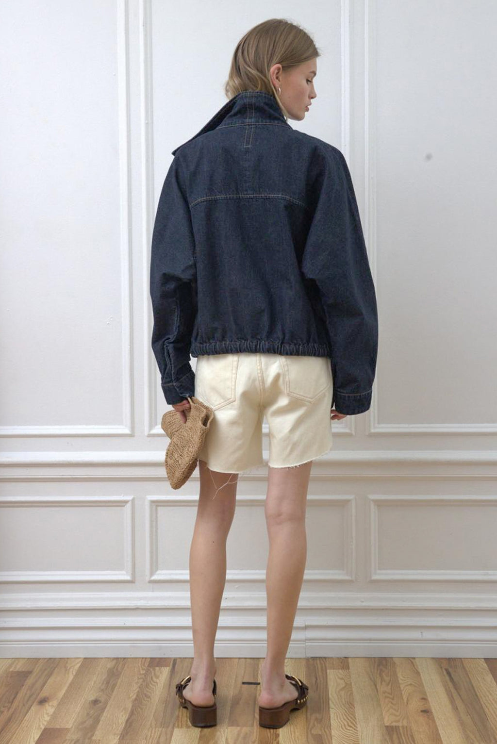 High Neck Denim Jacket