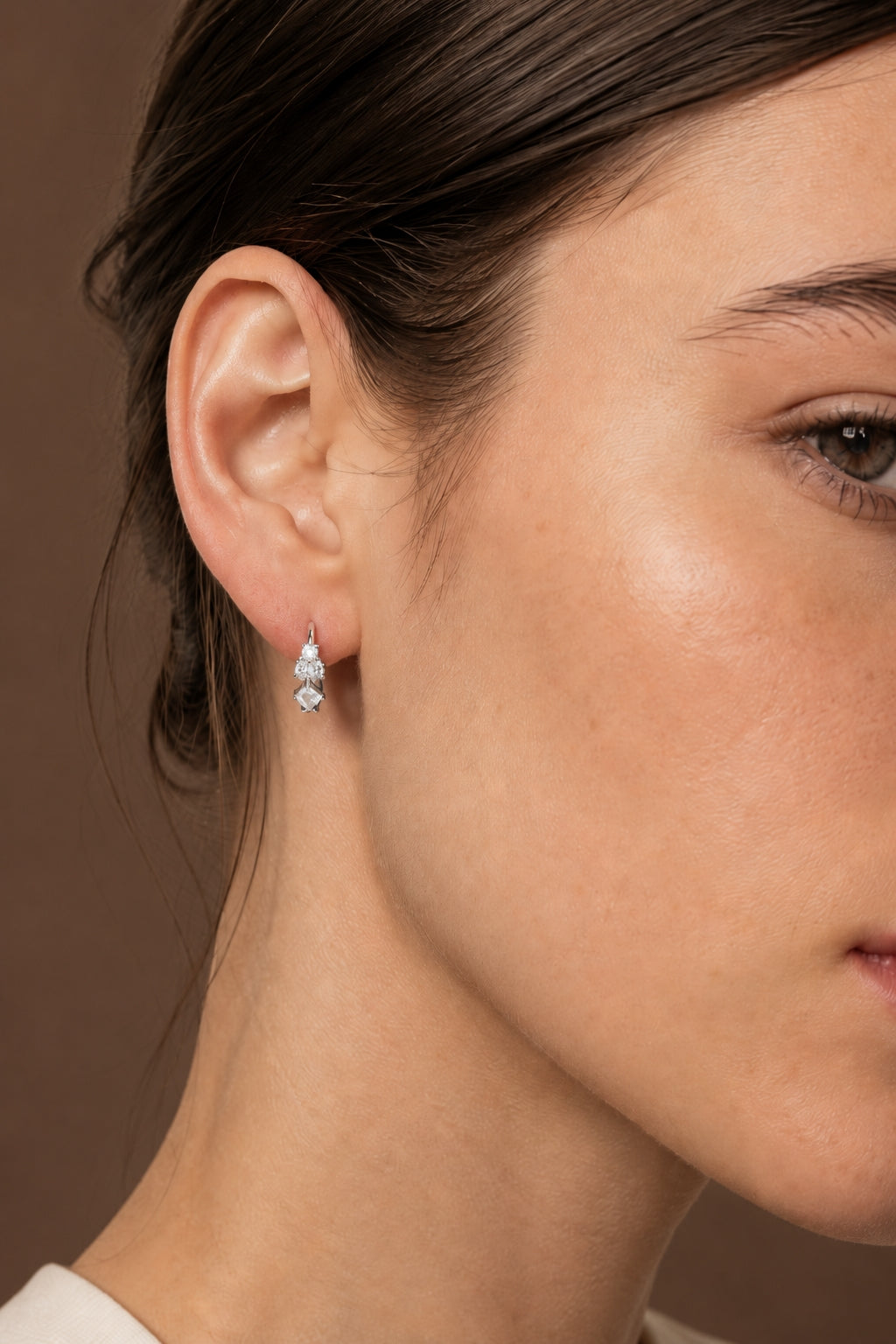 Lumi Cz Cluster Earrings| Silver