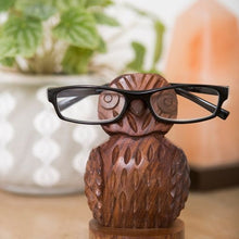 Load image into Gallery viewer, Owl Eyeglass Holder Stand | Hand Carved Wood
