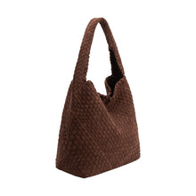 Load image into Gallery viewer, Melie Bianco Johanna Suede Vegan Shoulder Bag | Tobacco
