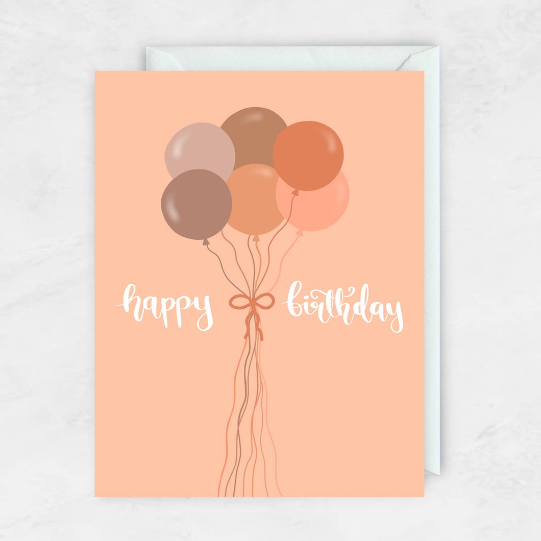 E Calligraphy Cafe Happy Birthday Balloons Card