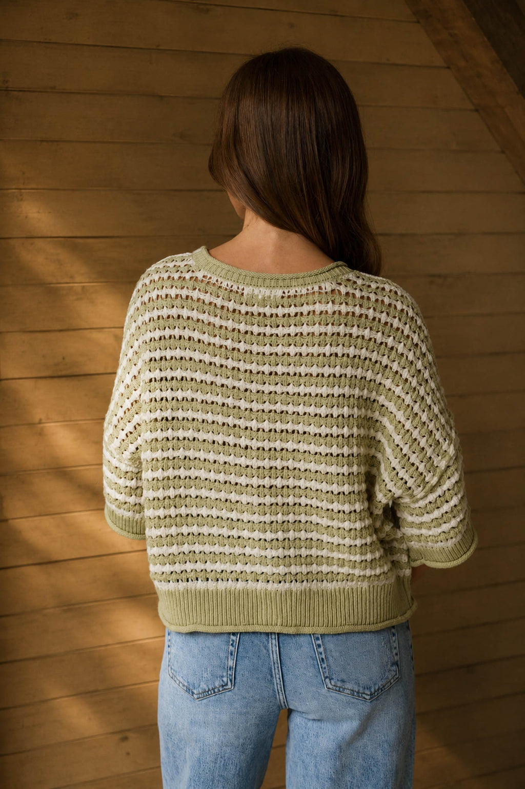 Linden Crochet Short Sleeve Cardigan | Light Olive