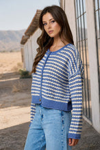 Load image into Gallery viewer, Linden Crochet Knit Cardigan | Dusty Blue
