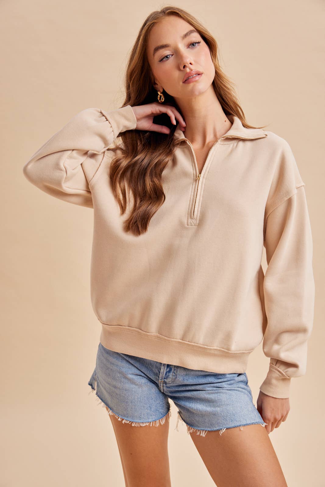 The Seamed Quarter-Zip Pullover