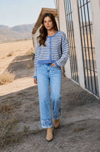 Load image into Gallery viewer, Linden Crochet Knit Cardigan | Dusty Blue

