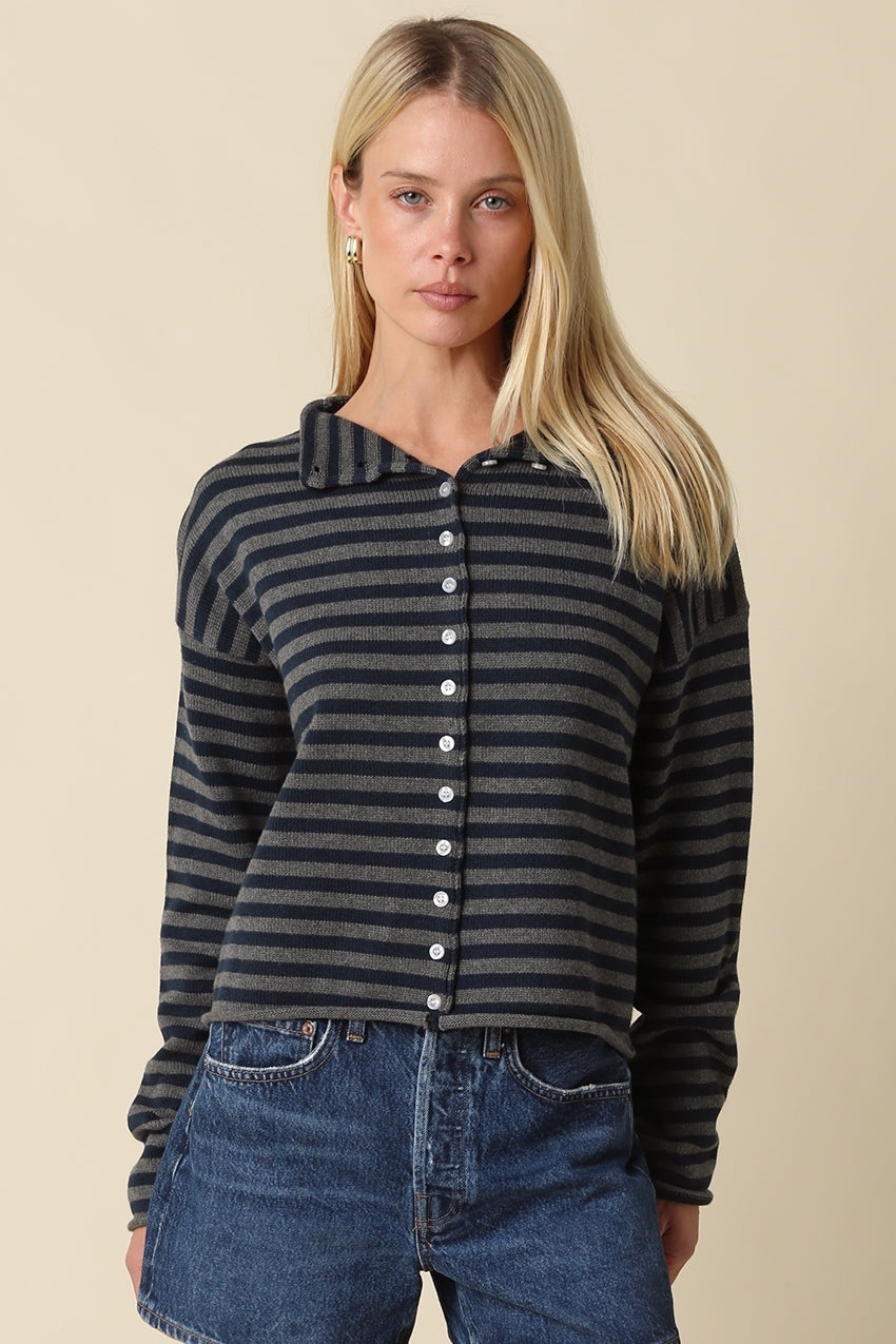 Elina Striped Collar Sweater