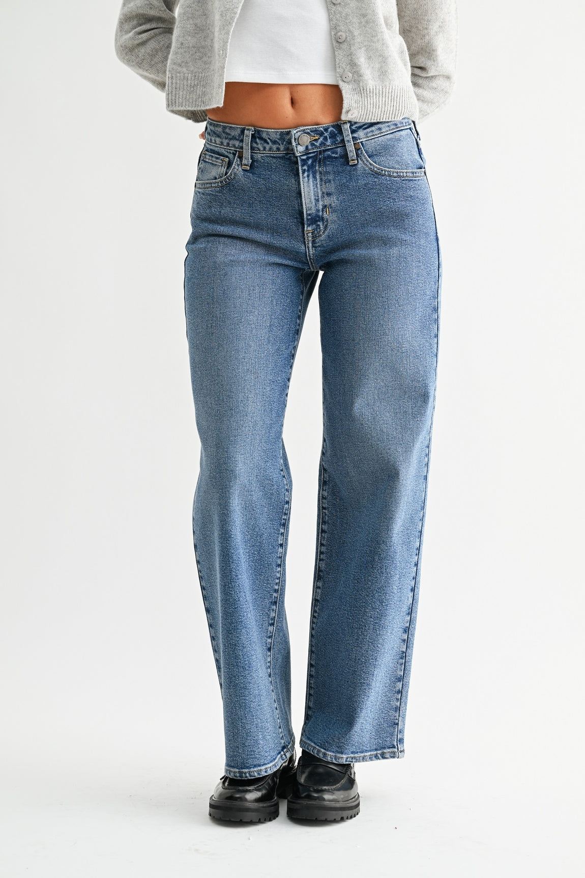 *Back in Stock!* Just Black Denim Mid Rise Slim Wide Leg | Medium