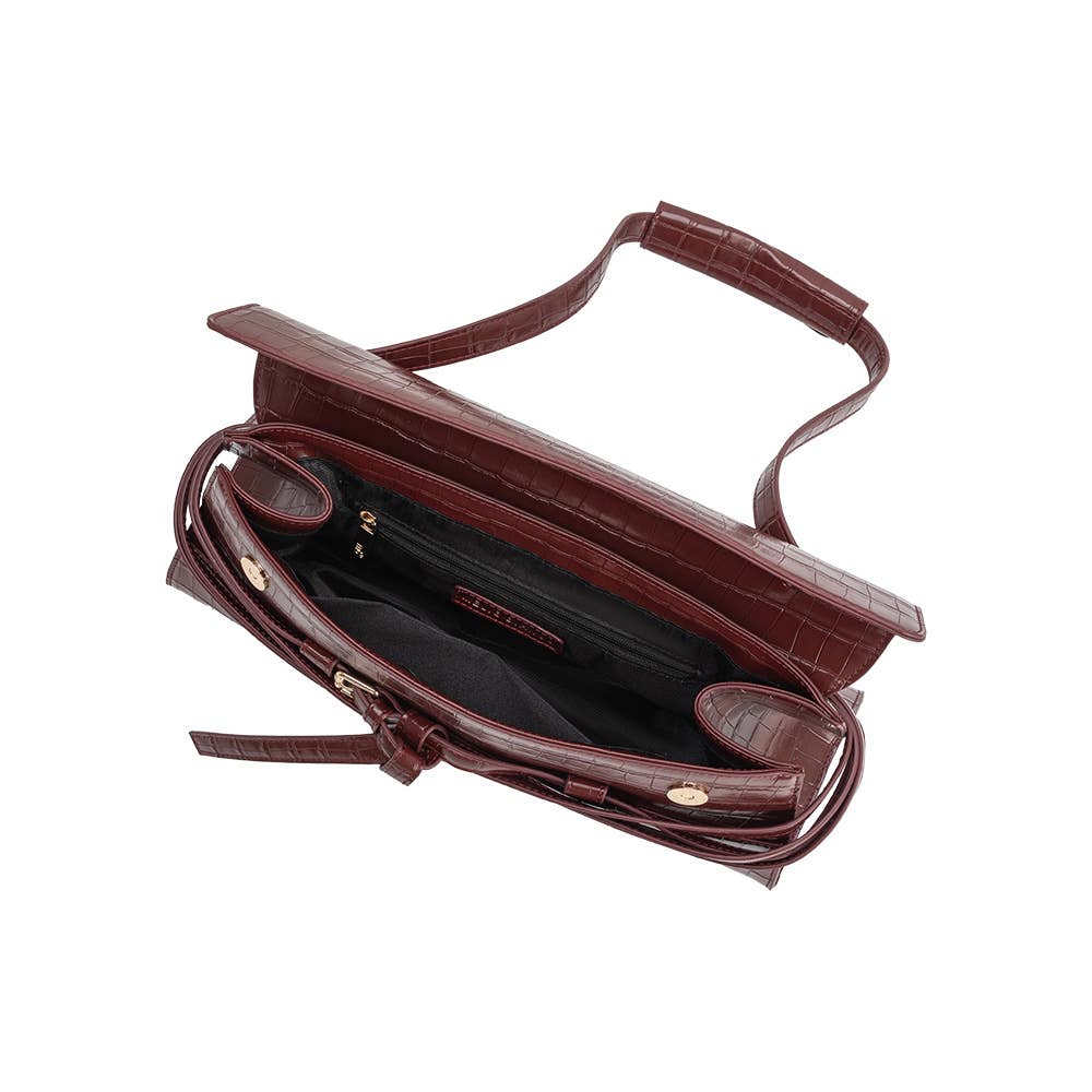Klarissa Burgundy Recycled Vegan Leather Shoulder Bag