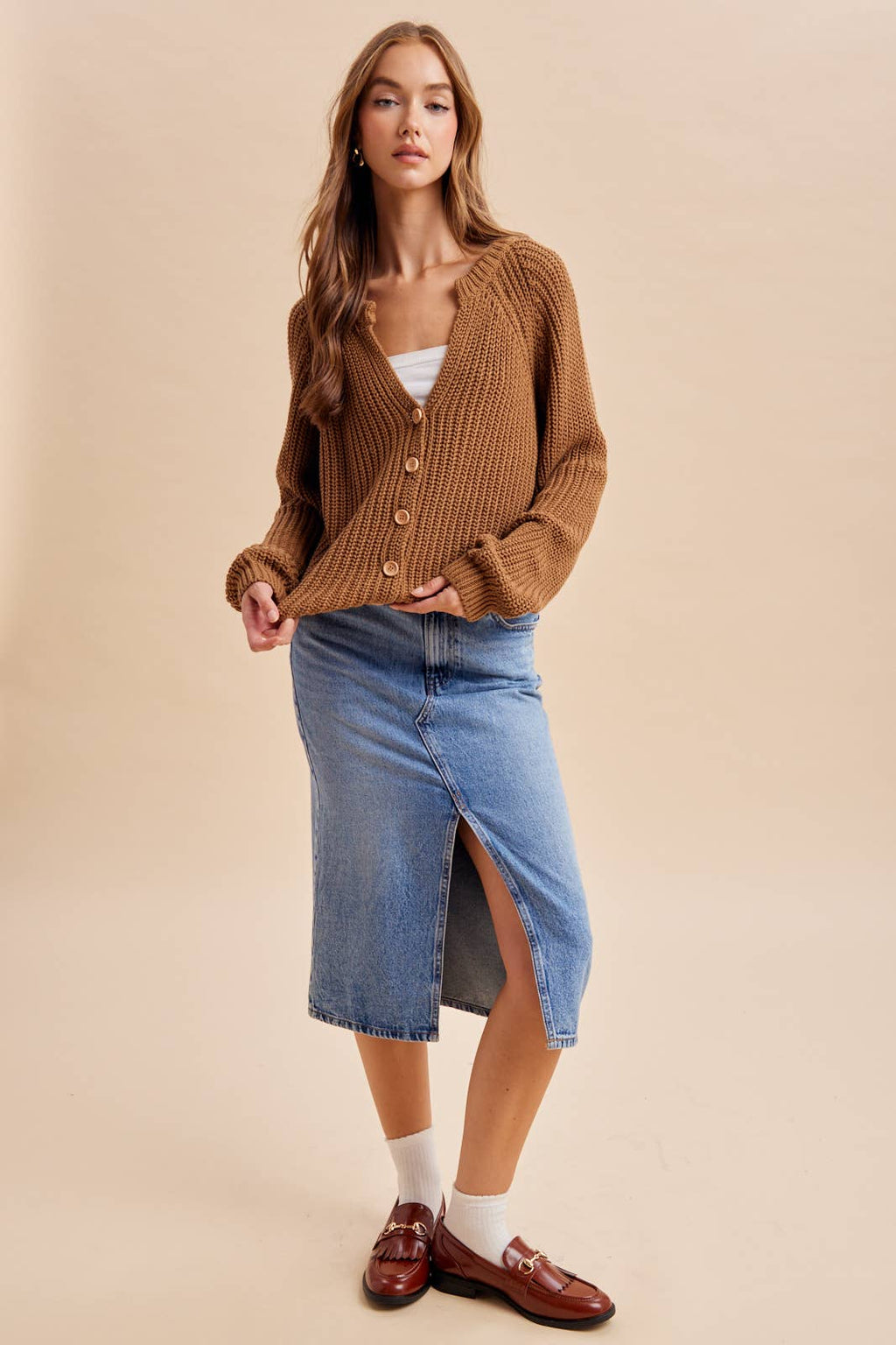 Maplewood Chunky Knit Raglan Cardigan