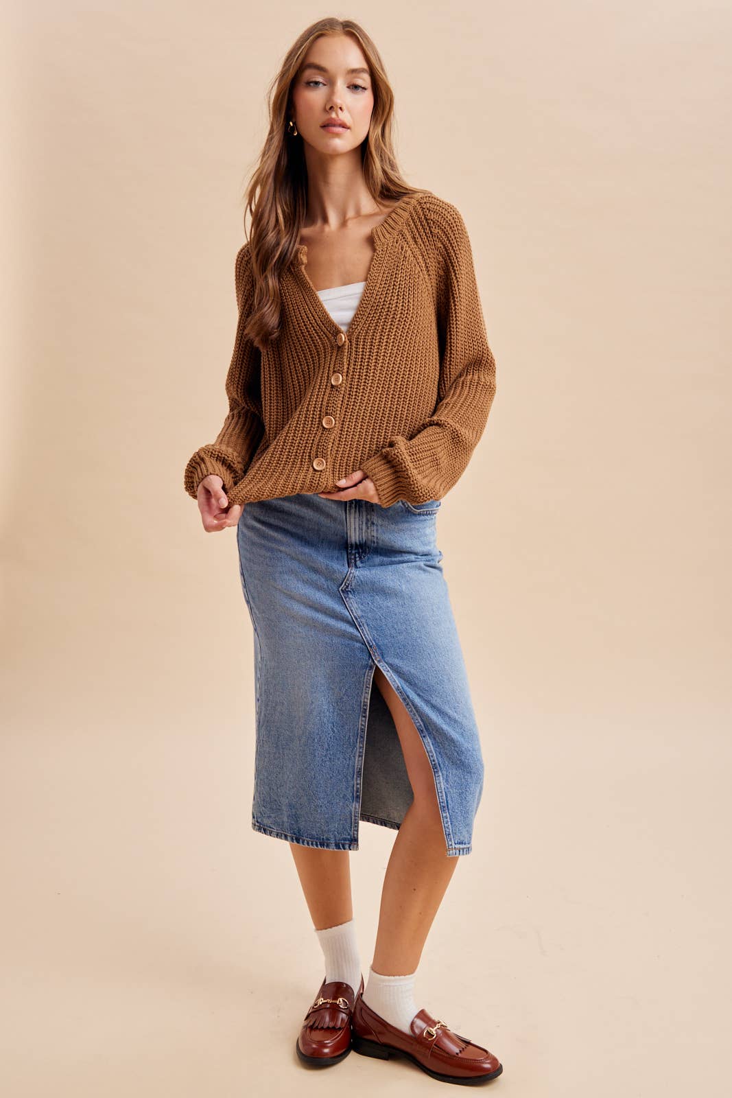 Maplewood Chunky Knit Raglan Cardigan