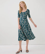 Load image into Gallery viewer, Pact Fit &amp; Flare Double Scoop Dress | Celestial Wildflowers
