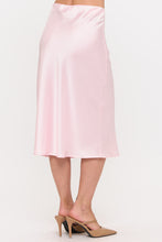 Load image into Gallery viewer, Satin Slip Midi Skirt | Baby Pink
