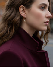 Load image into Gallery viewer, Gold Plated Pearl Hoop Earrings
