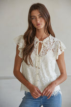 Load image into Gallery viewer, Coastal Lace Flutter Top
