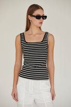 Load image into Gallery viewer, Crescent Laurie Stripe Square Neck Tank
