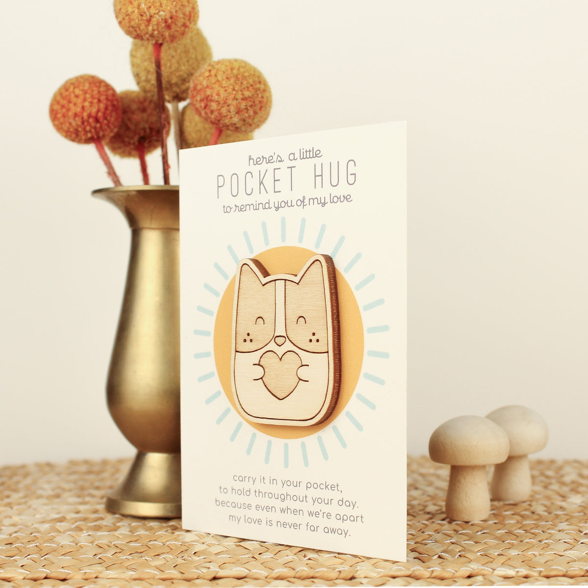 Wooden Pocket Hug | Multiple Animals Available