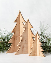 Load image into Gallery viewer, Wood Tree Set Winter Decor
