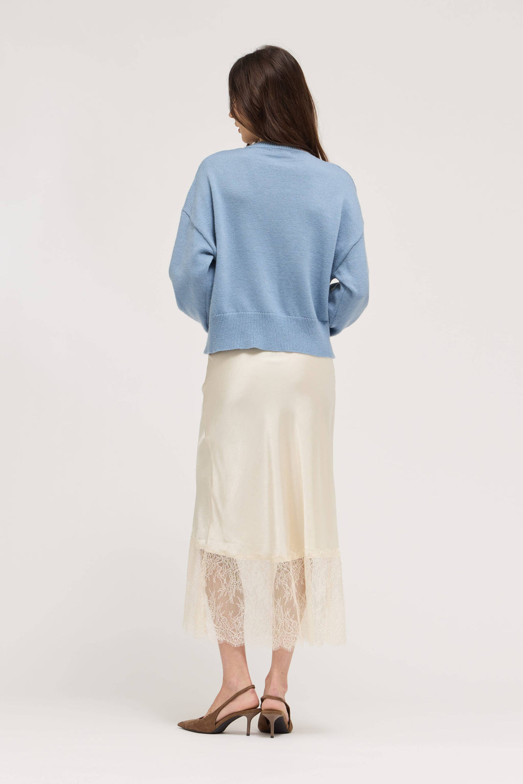 Half Button Up Sweater Top | Blue Bonnet