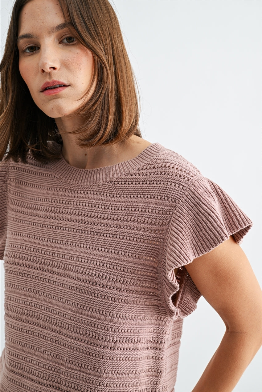 Maeve Ruffle Sleeve Sweater