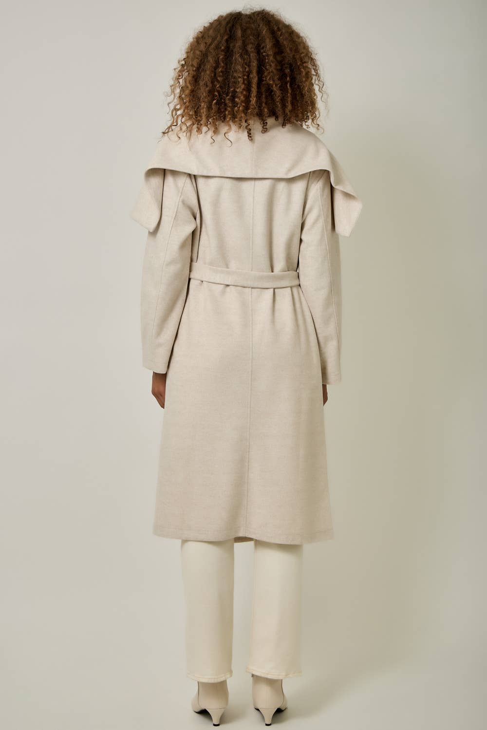 Shawl Collar Long Coat | Oatmeal