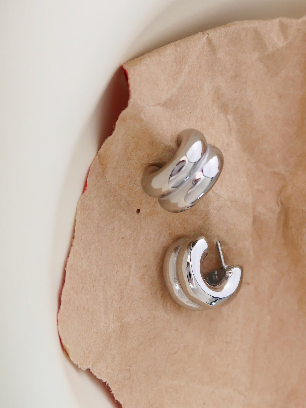 Emma Non-Tarnish Double C-Hoop Earring | Silver