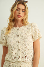 Load image into Gallery viewer, Crochet Short Sleeve Button Front Jacket
