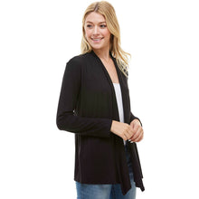 Load image into Gallery viewer, Open Front Drape Cardigan-Black
