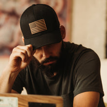 Load image into Gallery viewer, Range Leather Co. American Flag Hat | Green Camo/Black
