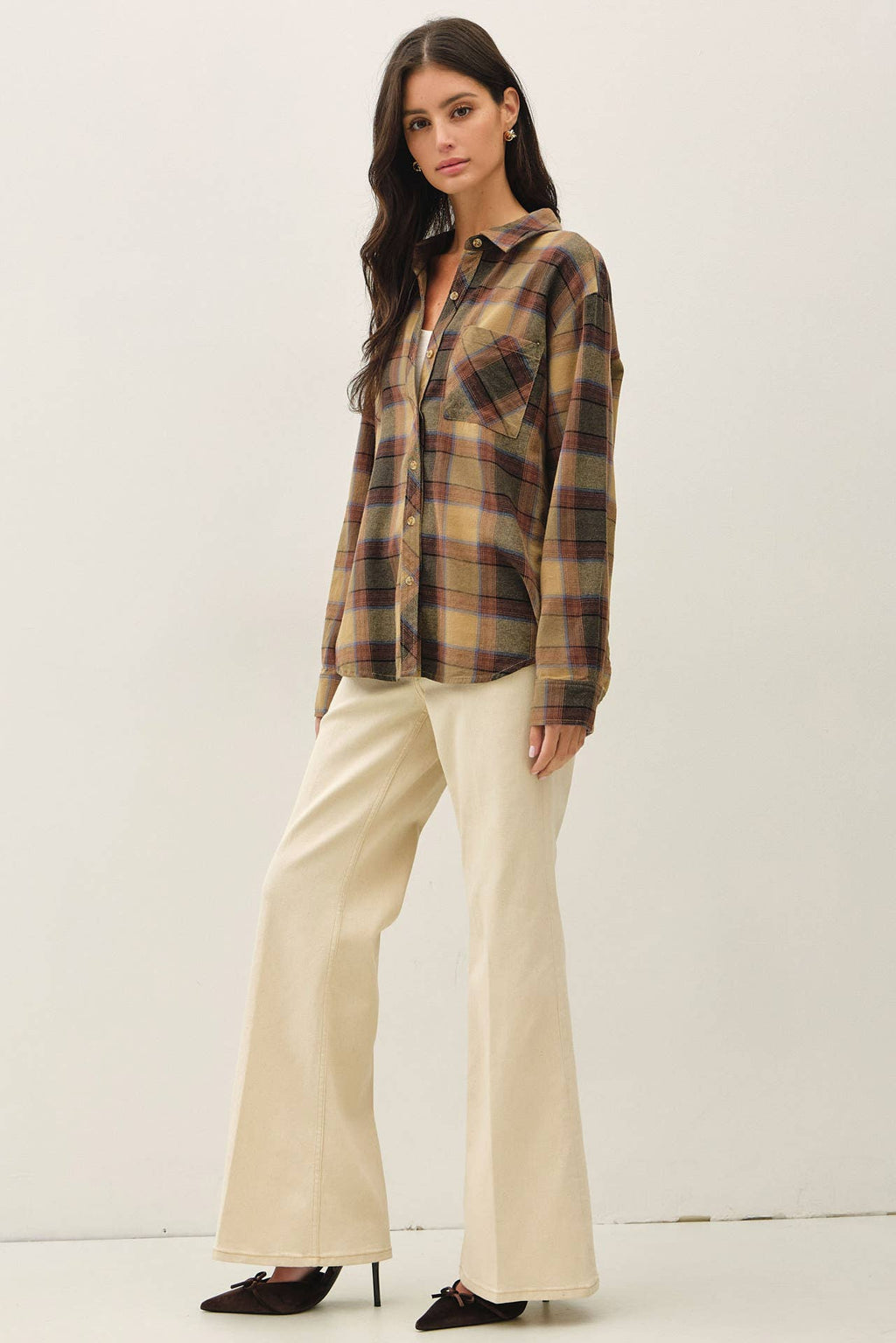 Sunset Plaid Flannel Shirt
