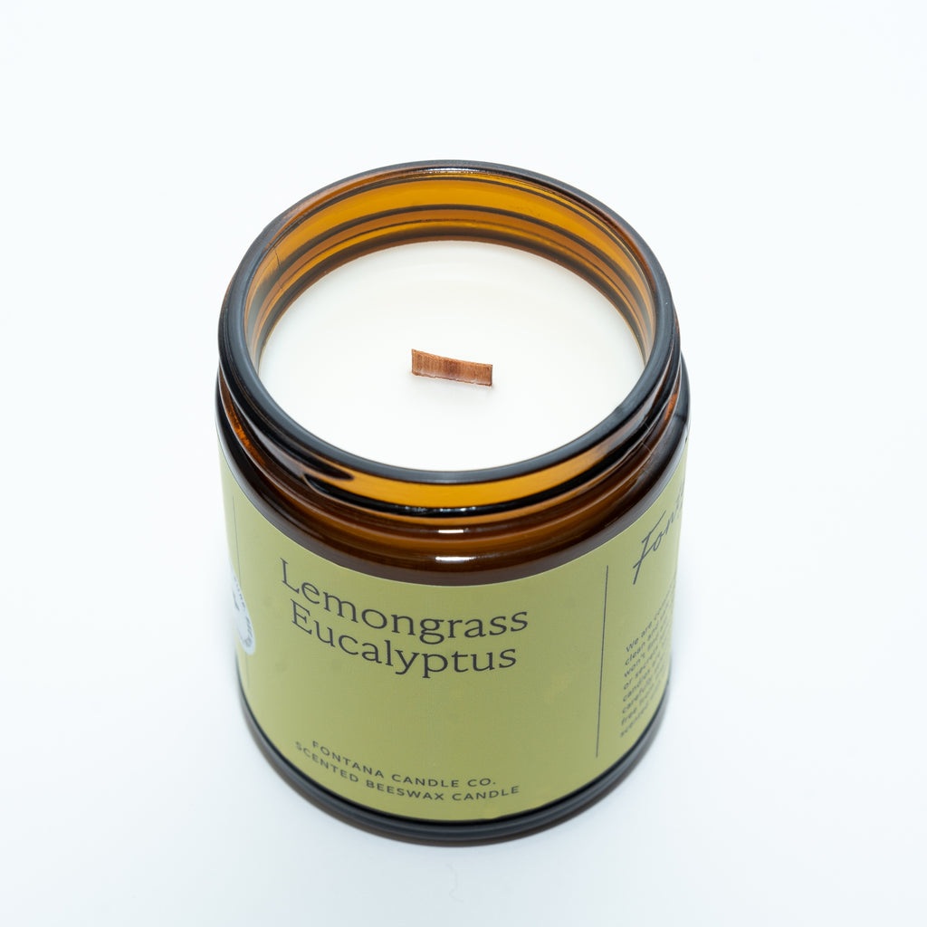 Fontana Beeswax Essential Oil Candle | Lemongrass Eucalyptus