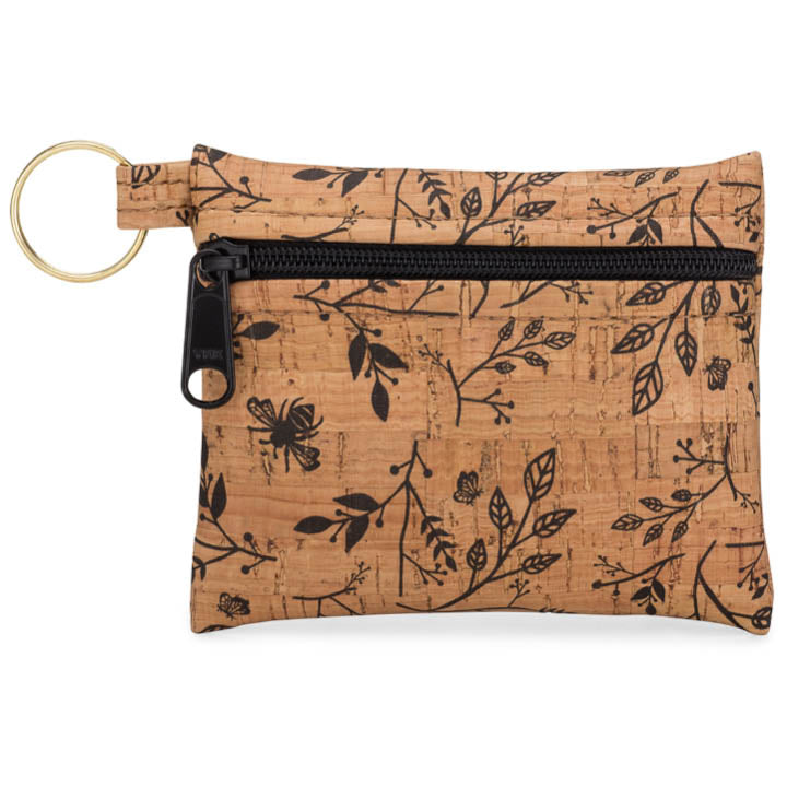 Key Chain Zipper Pouch | Cork + All Floral Print
