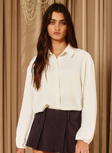 Load image into Gallery viewer, Bucket List Solid Cream Button-Up Blouse
