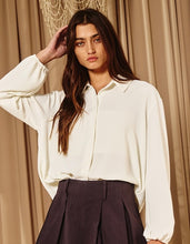 Load image into Gallery viewer, Bucket List Solid Cream Button-Up Blouse
