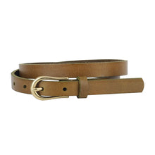 Load image into Gallery viewer, Everyday Skinny Brass Buckle Leather Belt | 3 Colors Available
