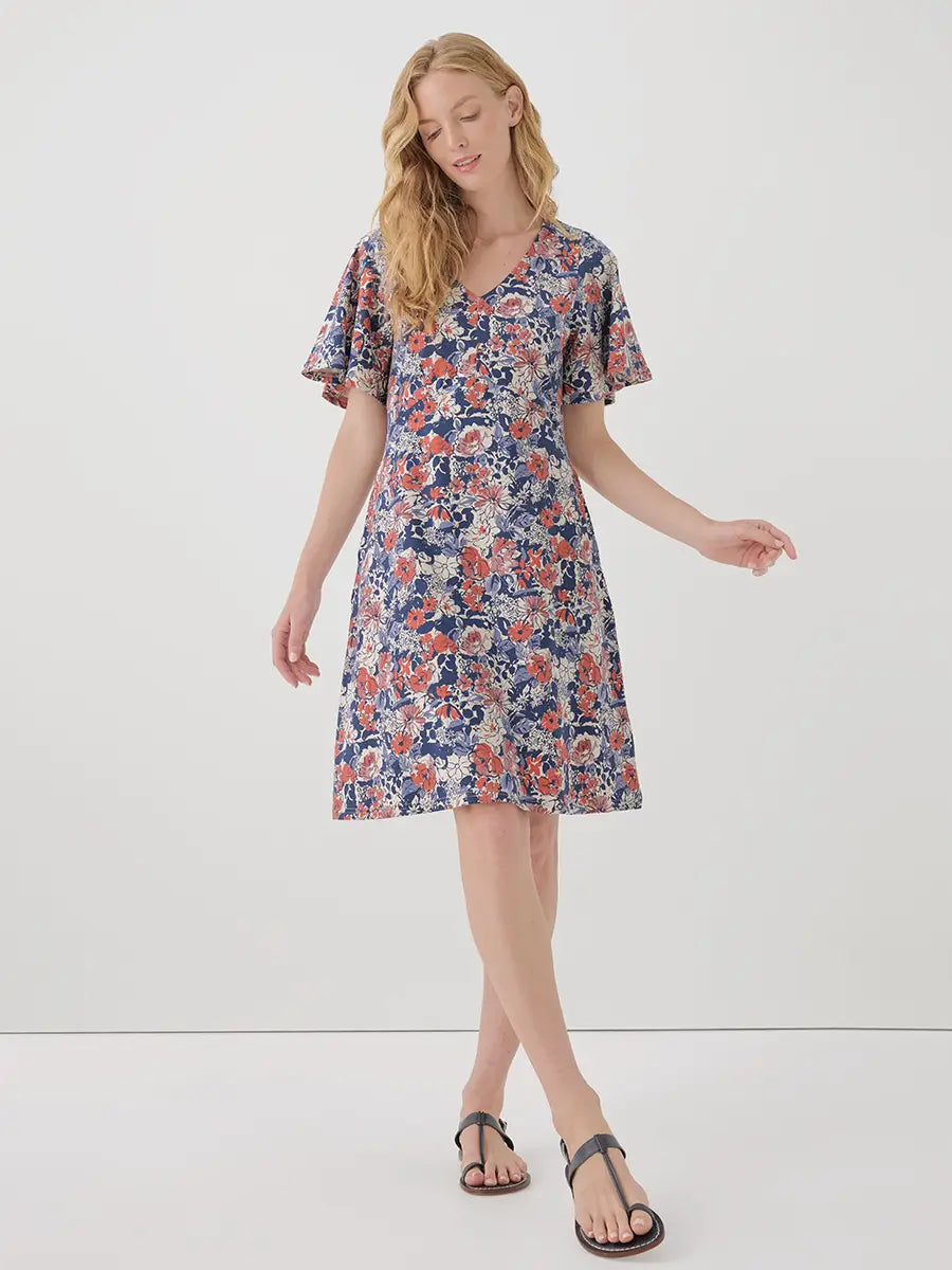 Pact Fit & Flare Easy Dress | Autumn Cosmos