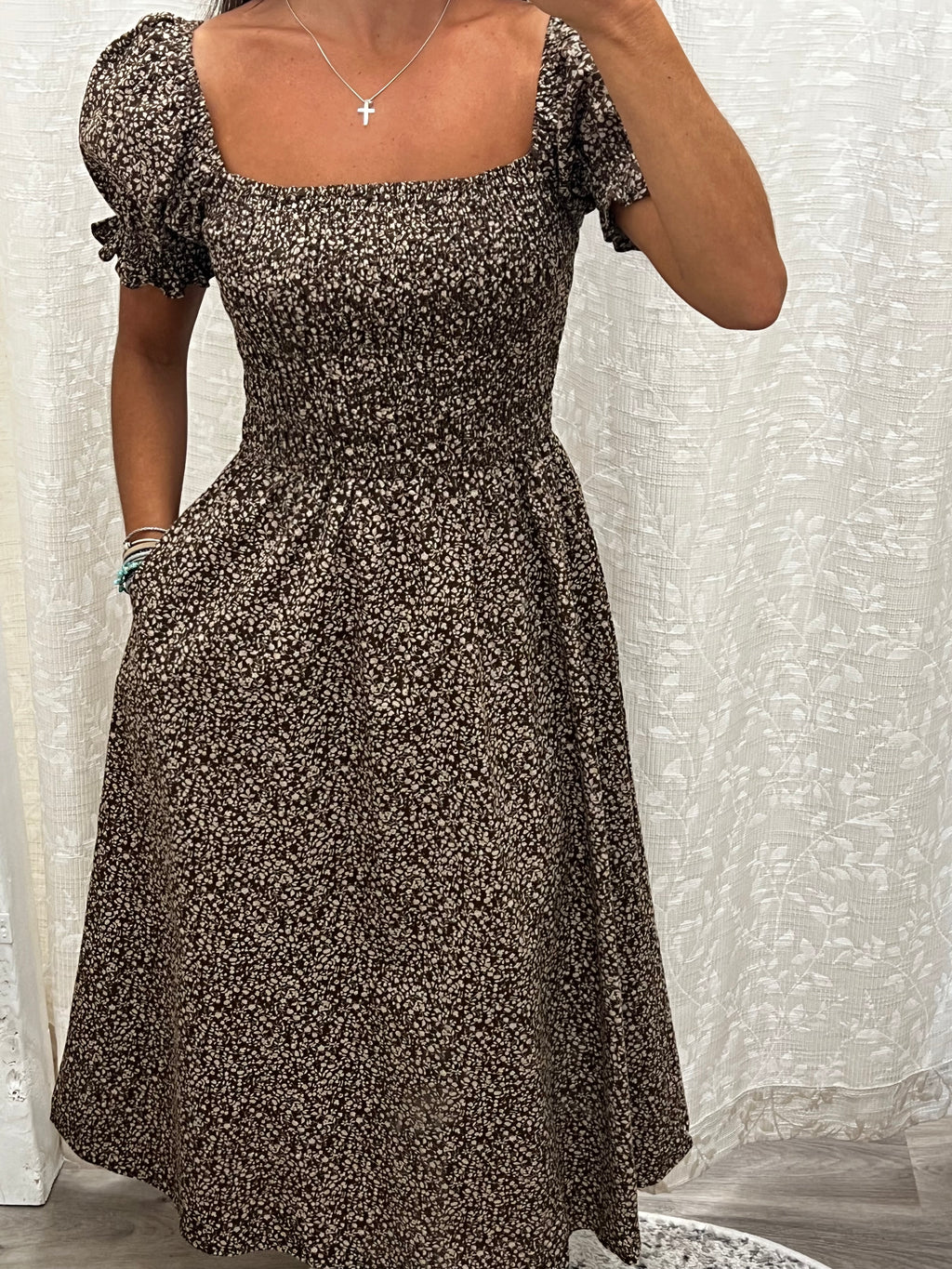 Harleen Dress | Smocked Floral Midi Dress