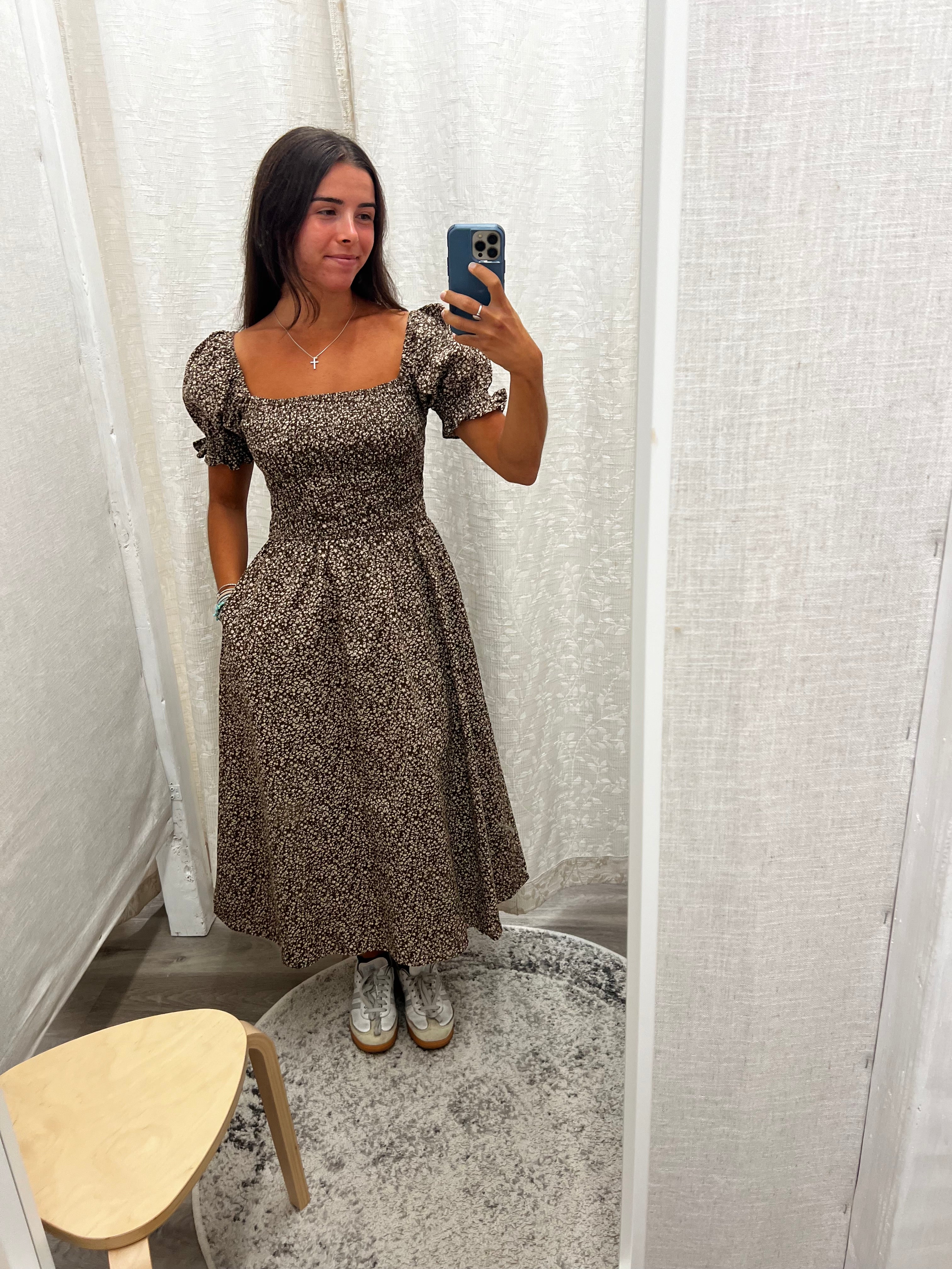 Harleen Dress | Smocked Floral Midi Dress