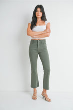 Load image into Gallery viewer, Just Black Denim High Rise Tonal Crop Flare | Vintage Olive
