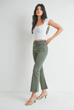 Load image into Gallery viewer, Just Black Denim High Rise Tonal Crop Flare | Vintage Olive
