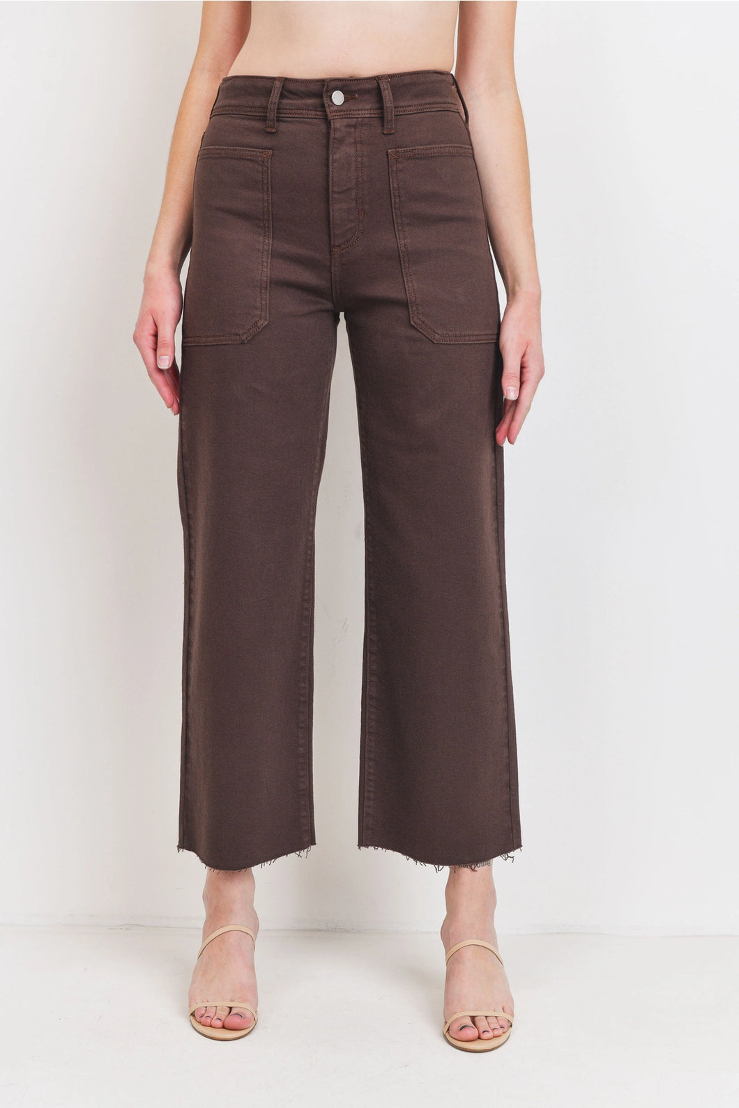 Just Black Denim Espresso - High Rise Utility Wide Leg