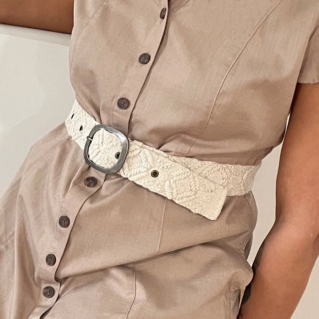 Jenny Krauss Belt | Wandering Clouds Embroidered Wool Belt