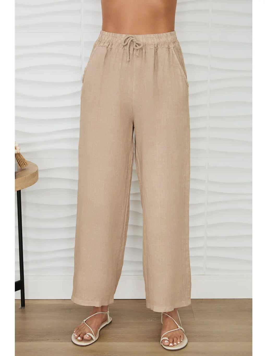 Portofino Linen Pants | Earth Beige