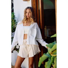Load image into Gallery viewer, Beachcomber Lace Trim Button Down
