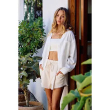 Load image into Gallery viewer, Beachcomber Lace Trim Button Down
