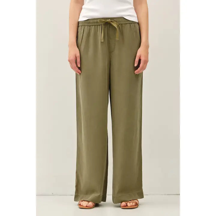 Tencel Wide Leg Pants | Caper