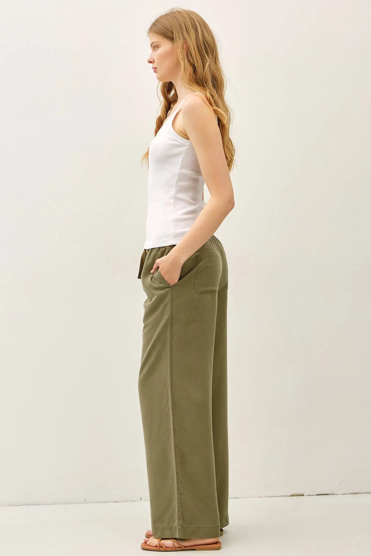 Tencel Wide Leg Pants | Caper