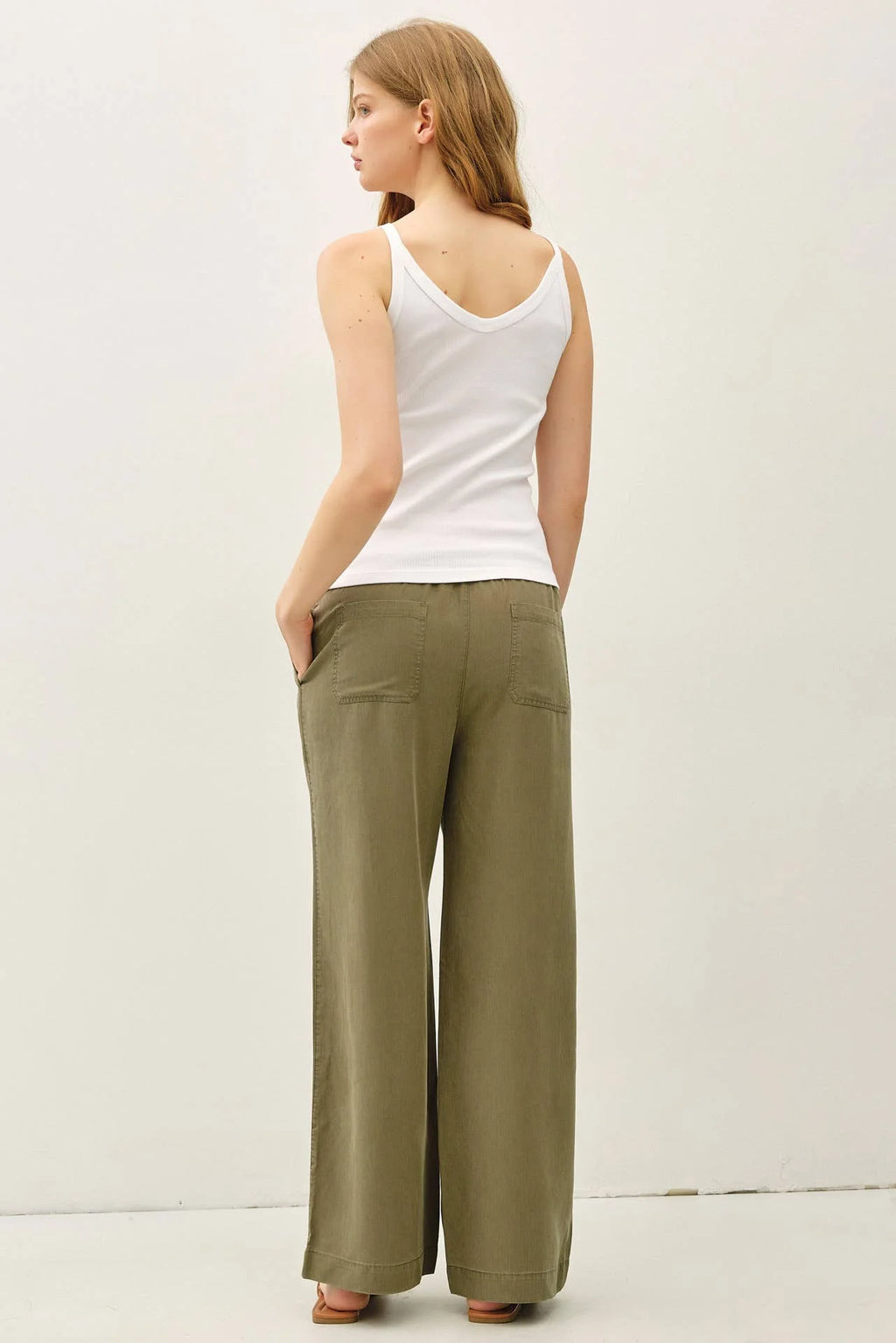 Tencel Wide Leg Pants | Caper
