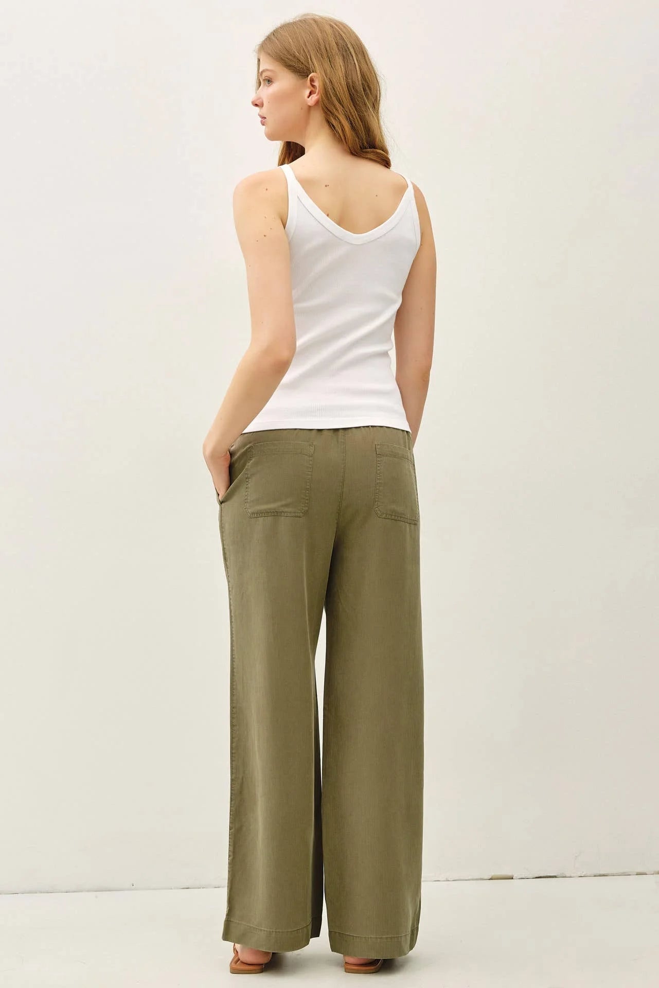 Tencel Wide Leg Pants | Caper
