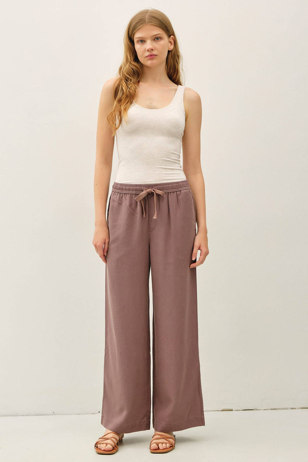 Tencel Wide Leg Pants | Cocoa