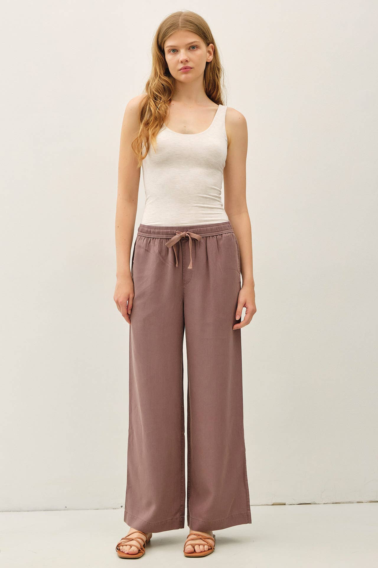 Tencel Wide Leg Pants | Cocoa
